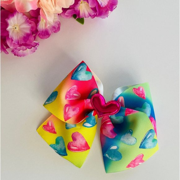 Hearts Cheer Hair Bow for Girls, Toddler and Women - Picture 6 of 7